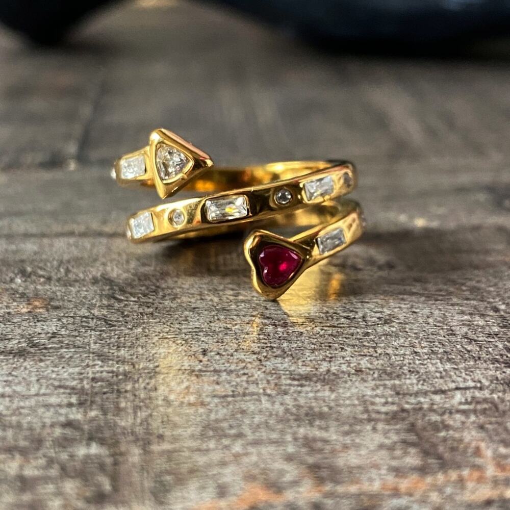 NEW Pink Gemstone Stack Ring - Picture 3 of 10